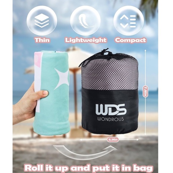 🆕 WDS Wondrous Microfiber Beach Towels Set - Picture 3 of 8
